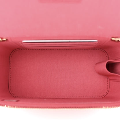 Chanel Lambskin Quilted Small Top Handle Vanity Case With Chain Dark Pink 5 of 11