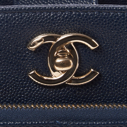 Chanel Caviar Quilted Small Business Affinity Shopping Bag Navy 9 of 10