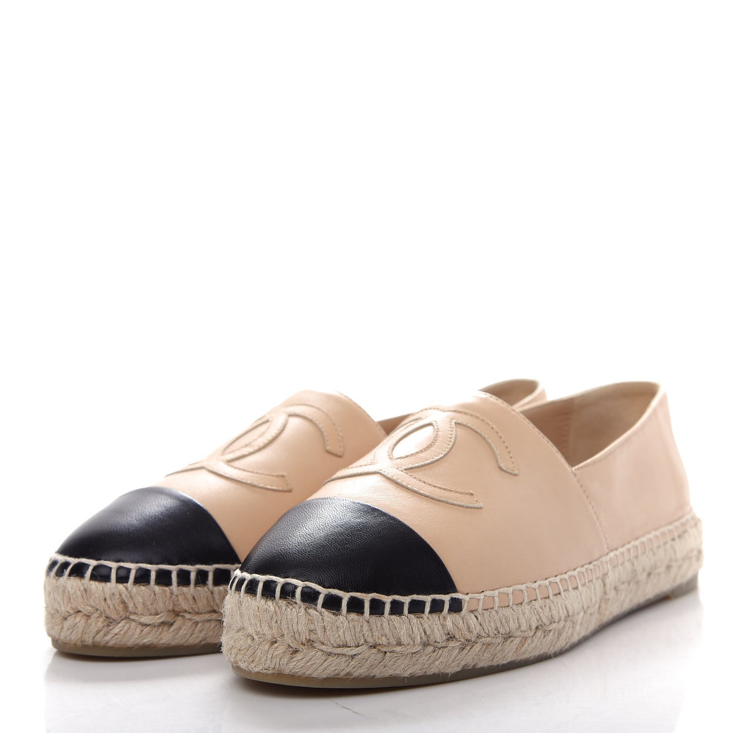 Lambskin CC Espadrilles 38 Beige Black