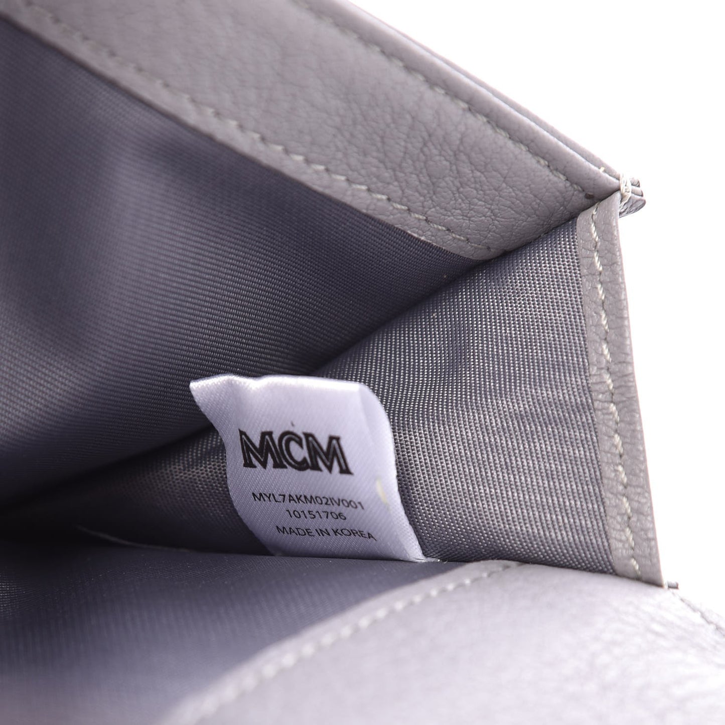 Calfskin Signature Monogram Klara Flap Wallet Grey