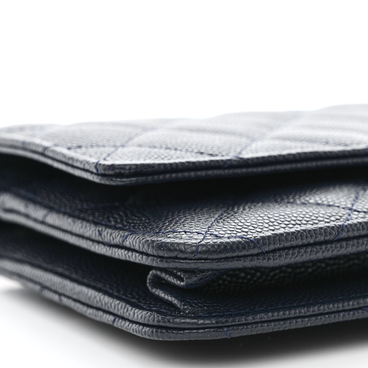 Chanel Caviar Quilted Wallet on Chain WOC Navy Blue 10 of 13