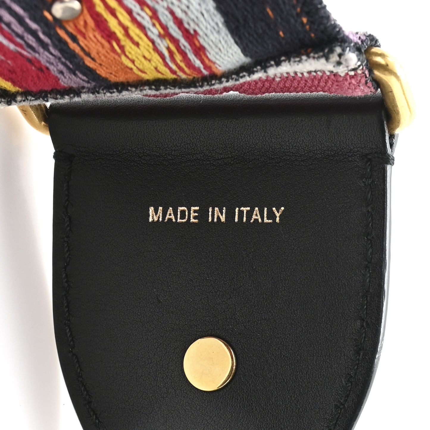Canvas Embroidered Studded Rainbow Shoulder Strap