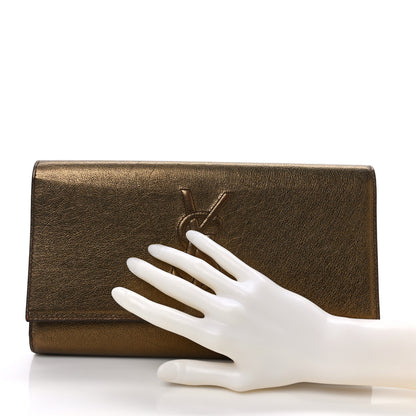 Saint Laurent Metallic Calfskin Monogram Belle de Jour Chain Clutch Gold 2 of 8