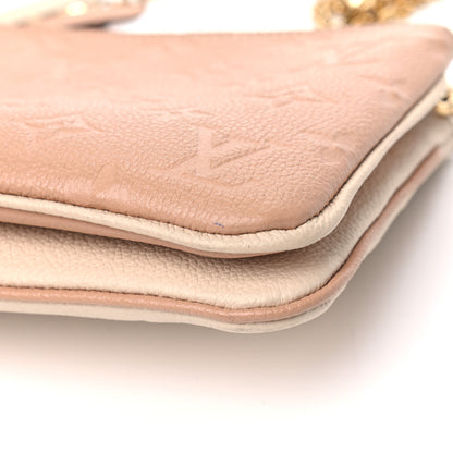 Louis Vuitton Empreinte Double Zip Pochette Beige Rose Creme 9 of 9