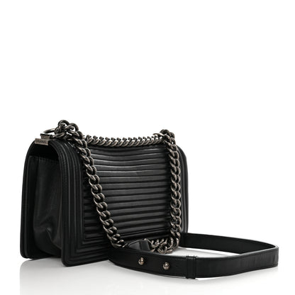 Chanel Calfskin Horizontal Quilted New Medium Boy Flap Black 3 of 13