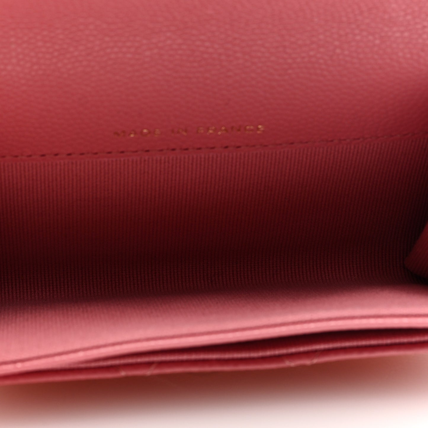 Caviar Quilted Flap Card Holder Wallet Dark Pink