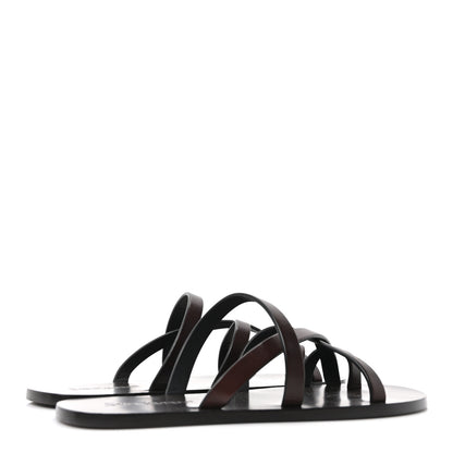 Saint Laurent Calfskin Mens Culver Flat Sandals 37.5 Moro 5 of 9