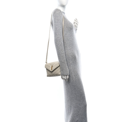 Calfskin Y Quilted Monogram Toy Loulou Crossbody Bag Crema Soft