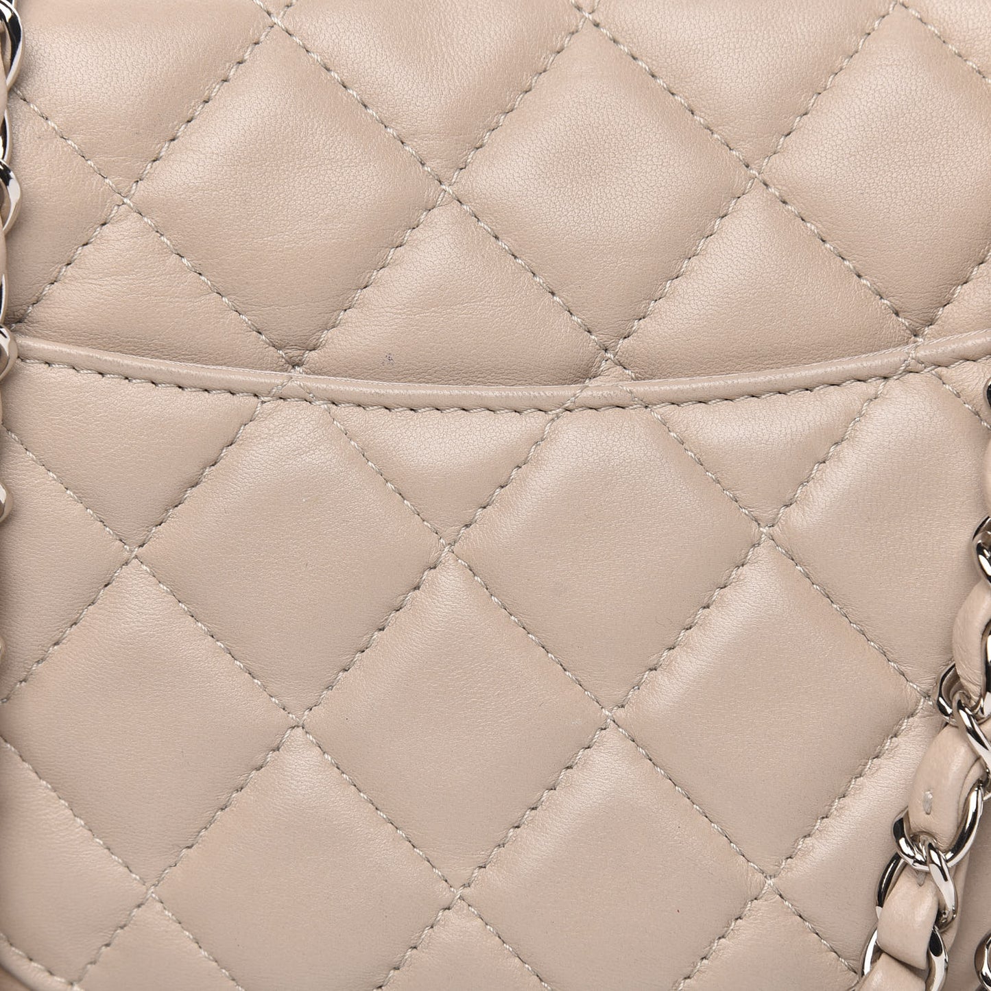 Calfskin Quilted Tender Touch Flap Bag Beige