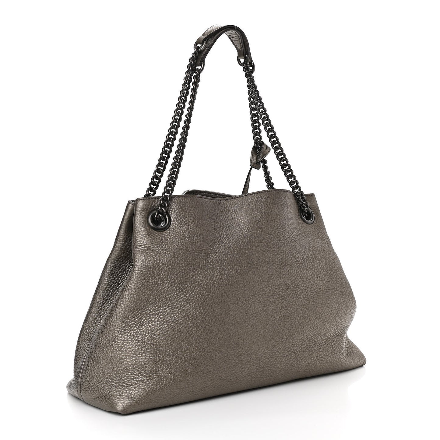 Metallic Pebbled Calfskin Medium Soho Chain Shoulder Bag Sasso