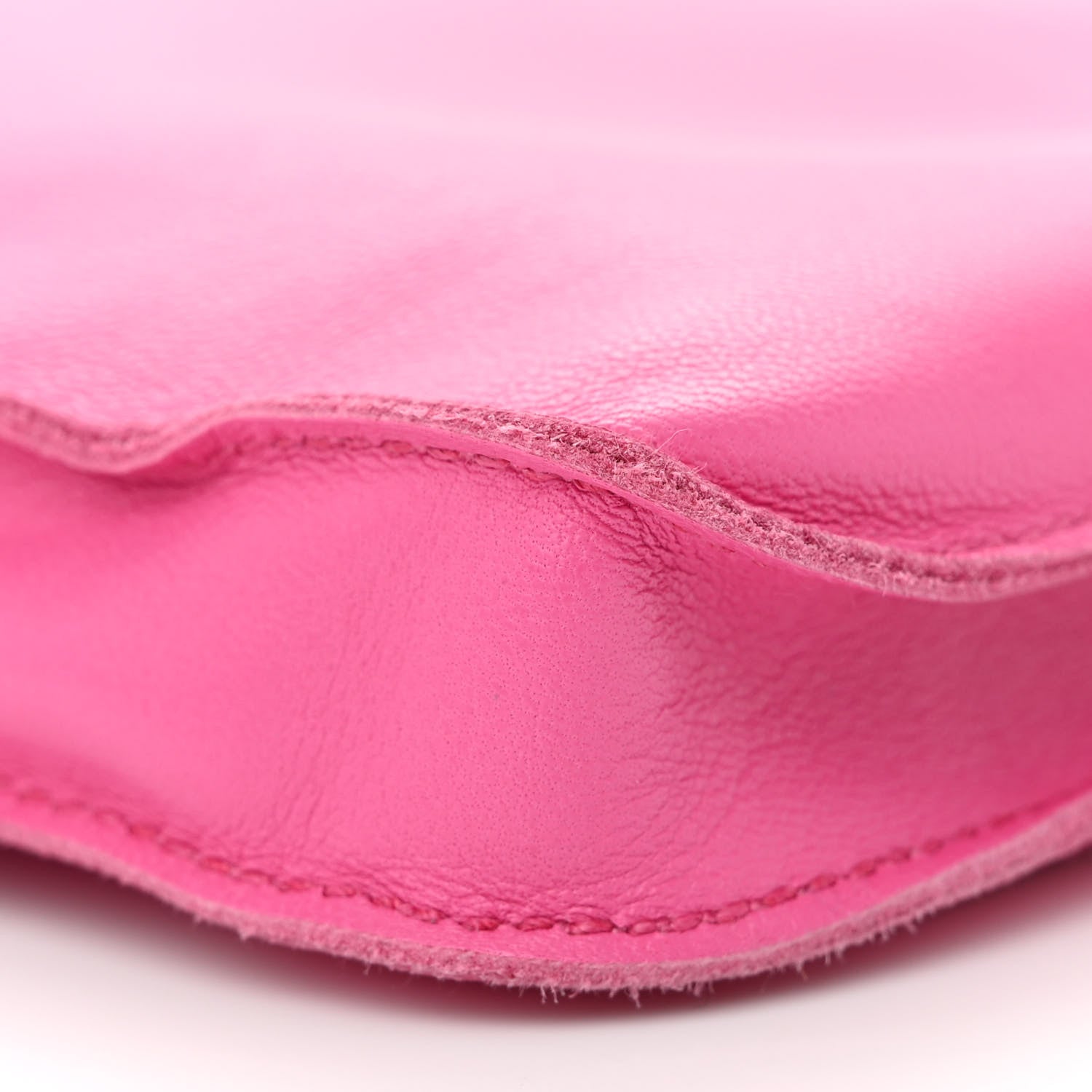 Hermes Lambskin Clou De Selle Pouch Rose Tyrien 9 of 14