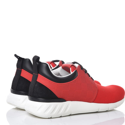 Louis Vuitton Rubber Mesh Suede Damier Fastlane Low Sneakers 5 Rouge 4 of 8