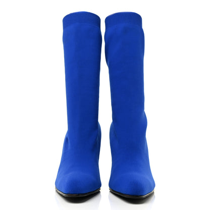 Balenciaga Jersey Crepe Round Toe Knife Booties 40 Bleu Sapphir 2 of 9
