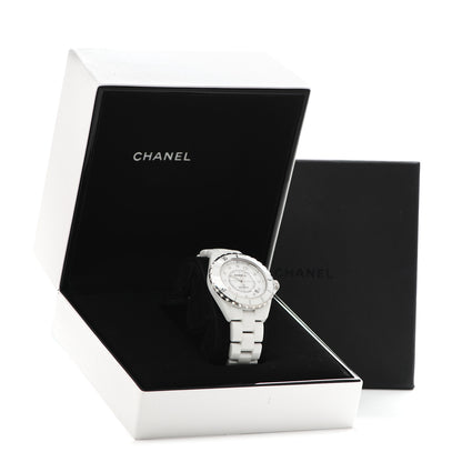 Chanel Stainless Steel Ceramic Diamond 38mm J12 Automatic Watch White 5 of 5