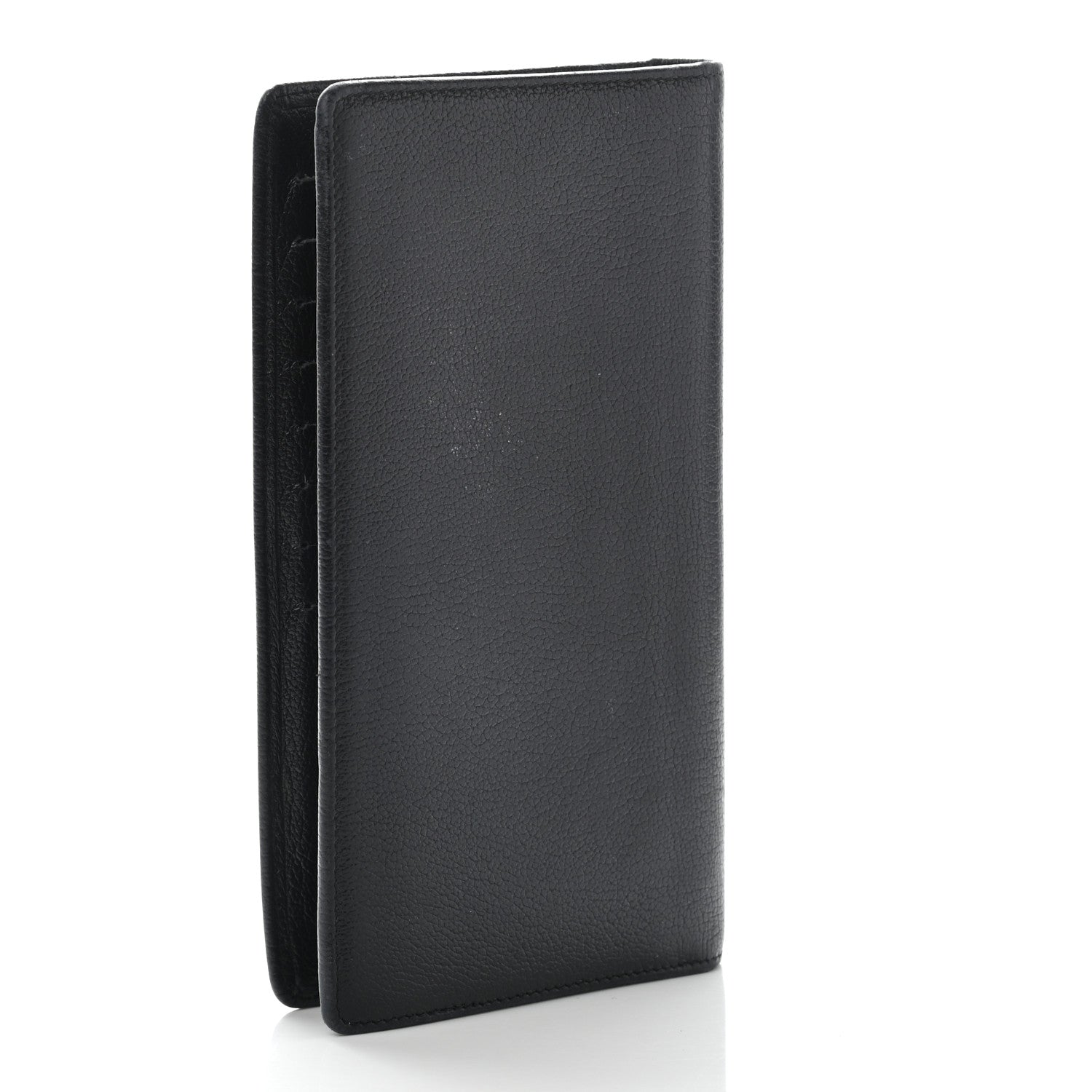 Chanel Goatskin Camellia Embossed Yen Wallet Black 3 of 17