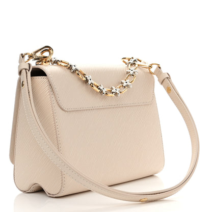 Louis Vuitton Epi Twist Monogram Flower Chain Shoulder Bag MM Quartz White 4 of 11