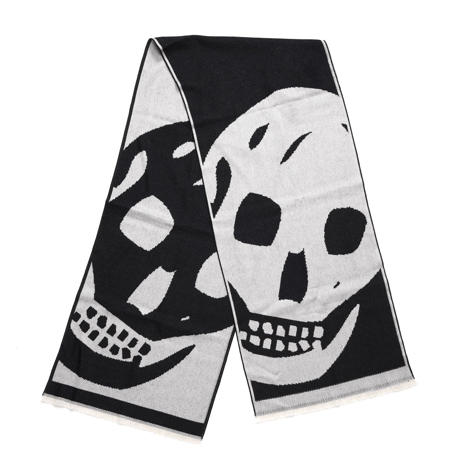 Alexander McQueen Wool Oversized Skull Scarf Grey 3 of 5