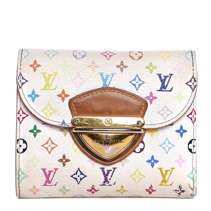 Louis Vuitton Monogram Multicolor Joey Wallet White Litchi 1 of 12