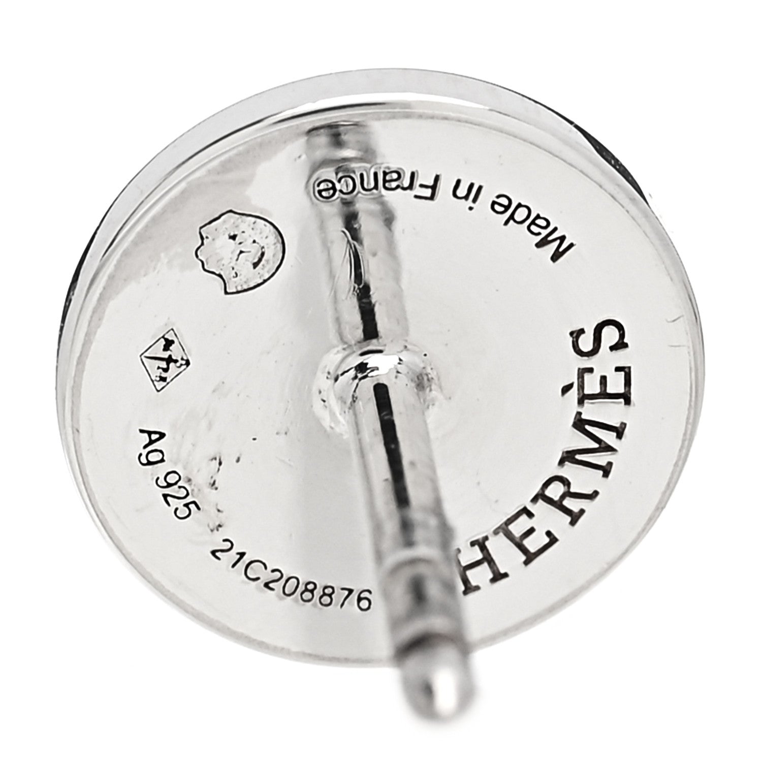 Hermes Sterling Silver TPM Ex-Libris Earrings 4 of 4