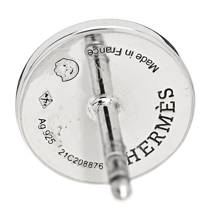 Hermes Sterling Silver TPM Ex-Libris Earrings 4 of 4