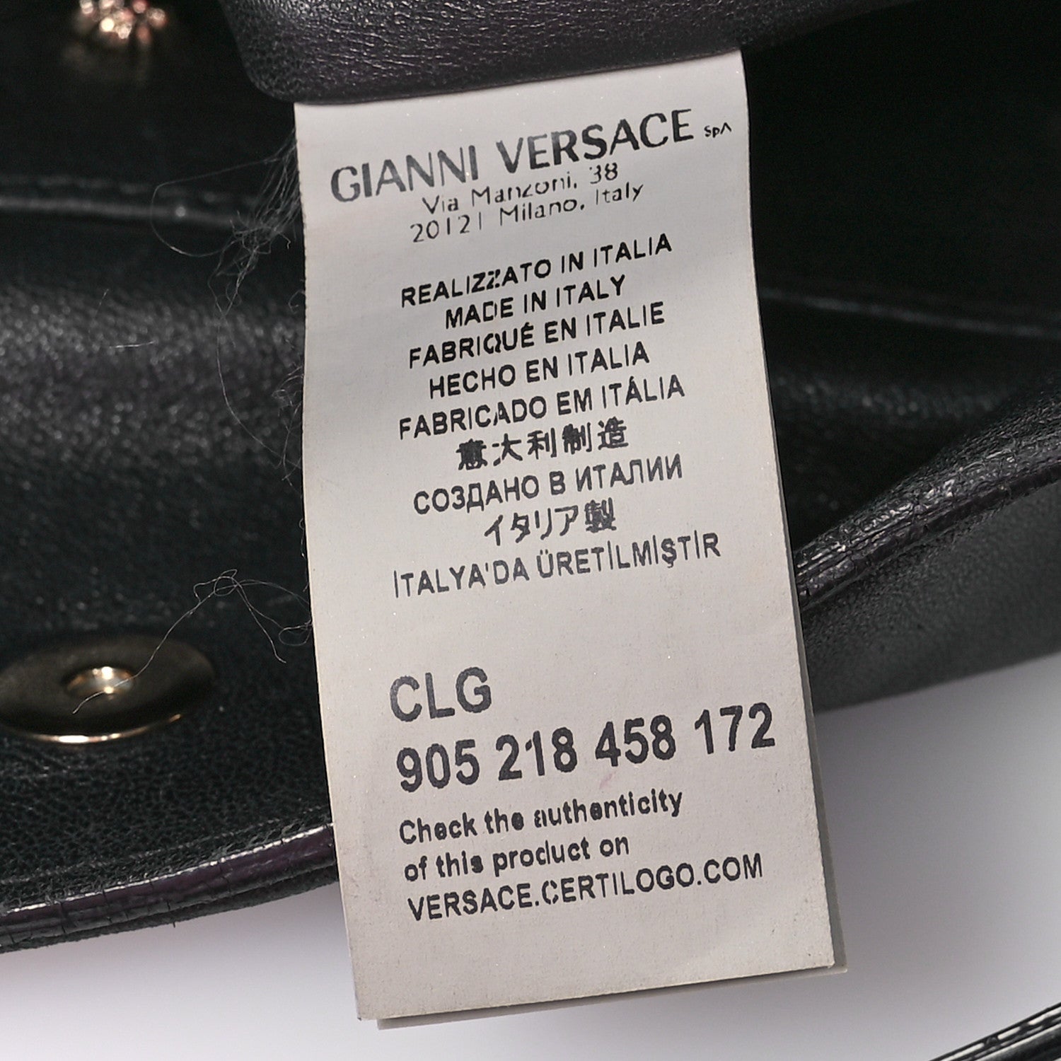 Versace Calfskin Palazzo Fringe Shoulder Bag Black 6 of 13