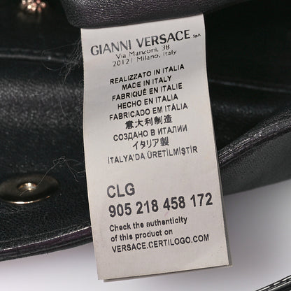 Versace Calfskin Palazzo Fringe Shoulder Bag Black 6 of 13