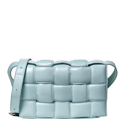 Bottega Veneta Paper Calfskin Maxi Intreccio Padded Cassette Crossbody Bag Ice 1 of 14