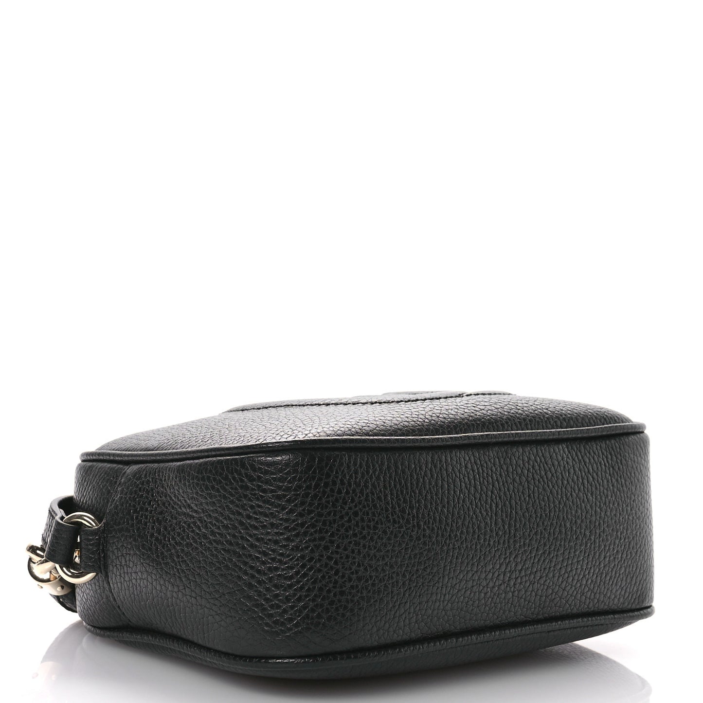 Pebbled Calfskin Small Soho Disco Bag Black