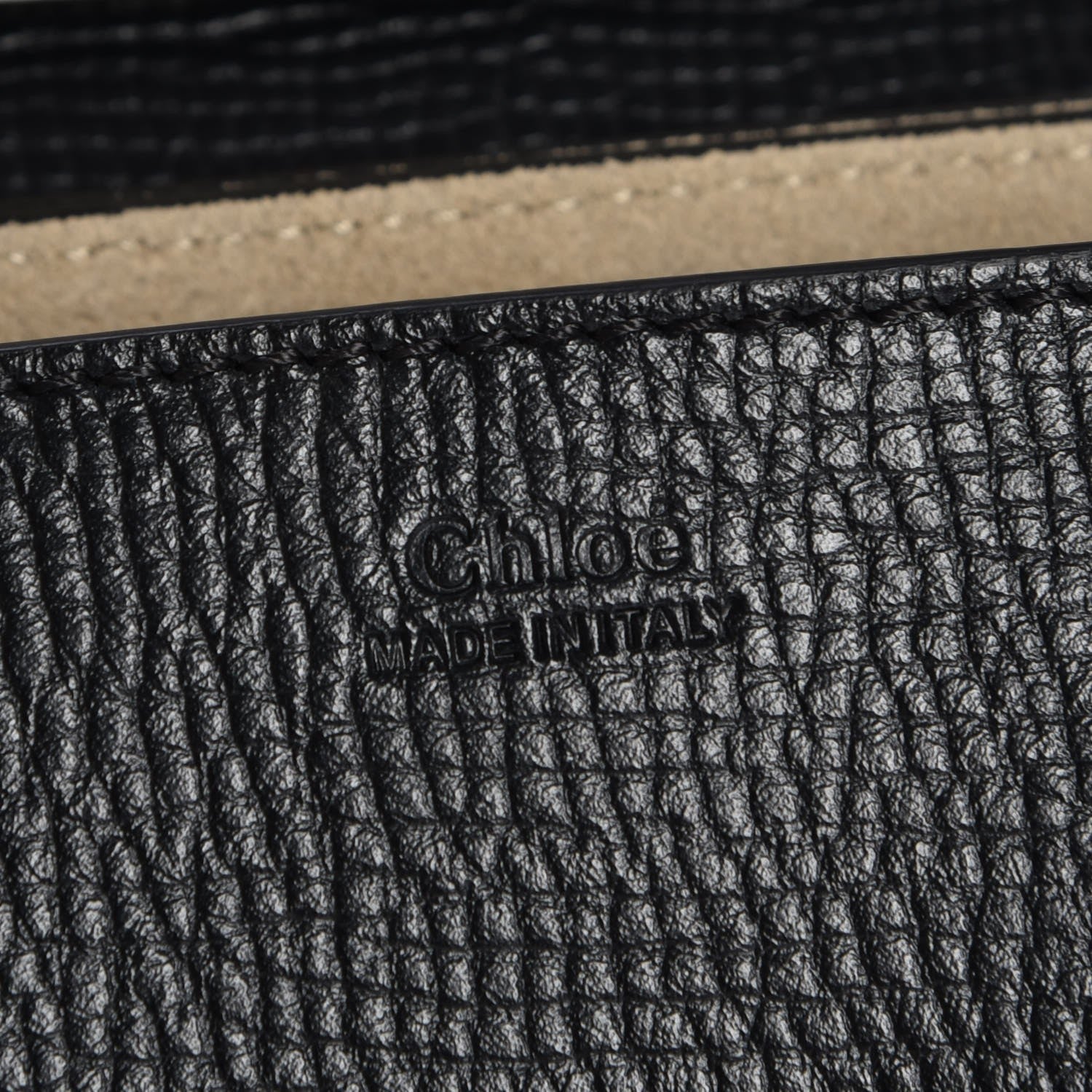 Chloe Grained Calfskin Lambskin Mini Bi-Color Drew Shoulder Bag Black Powder Beige 6 of 7