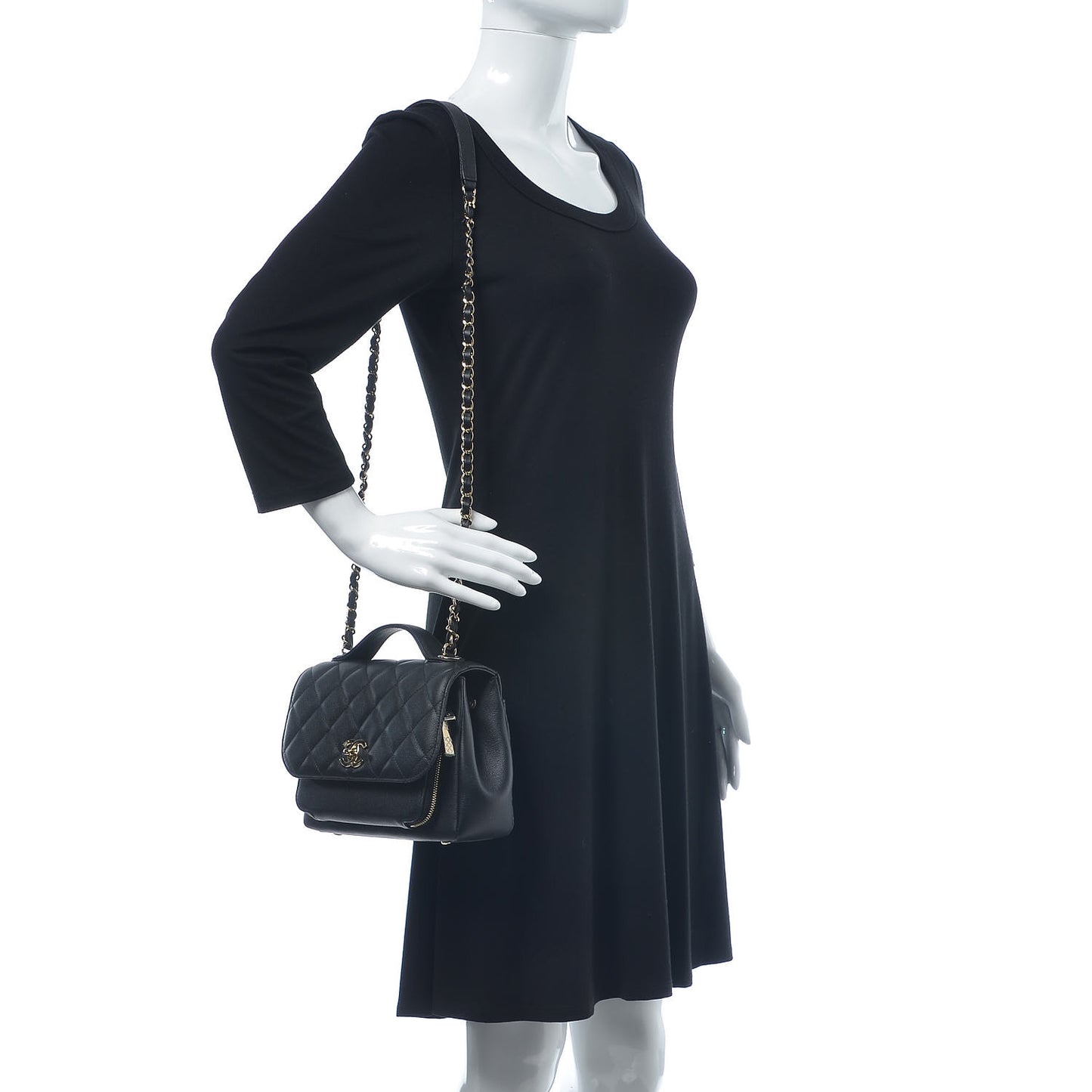 Caviar Quilted Medium Business Affinity Flap Black