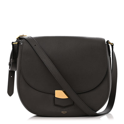 Celine Grained Calfskin Medium Trotteur Light Anthracite 1 of 14