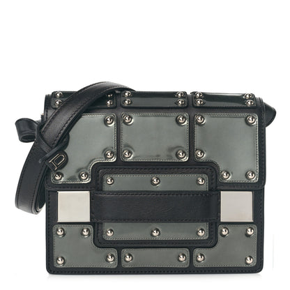 Delvaux Calfskin Mini Iron Shield Madame Crossbody Black Silver 2 of 9