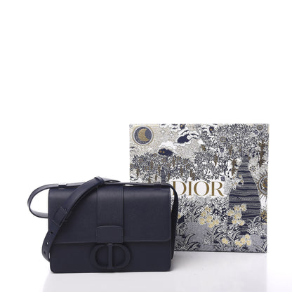 Christian Dior Ultra Matte Grained Calfskin 30 Montaigne Flap Bag Navy 10 of 10