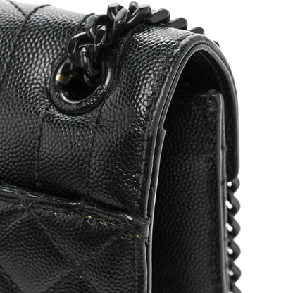 Saint Laurent Grain De Poudre Textured Mixed Matelasse Triquilt Medium Monogram Monochrome Satchel Black 15 of 15