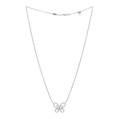 Graff 18K White Gold Diamond Butterfly Silhouette Pendant Necklace 2 of 3