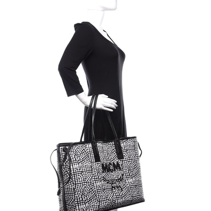 MCM Visetos Large Liz Reversible Shopper Tote Black 2 of 16