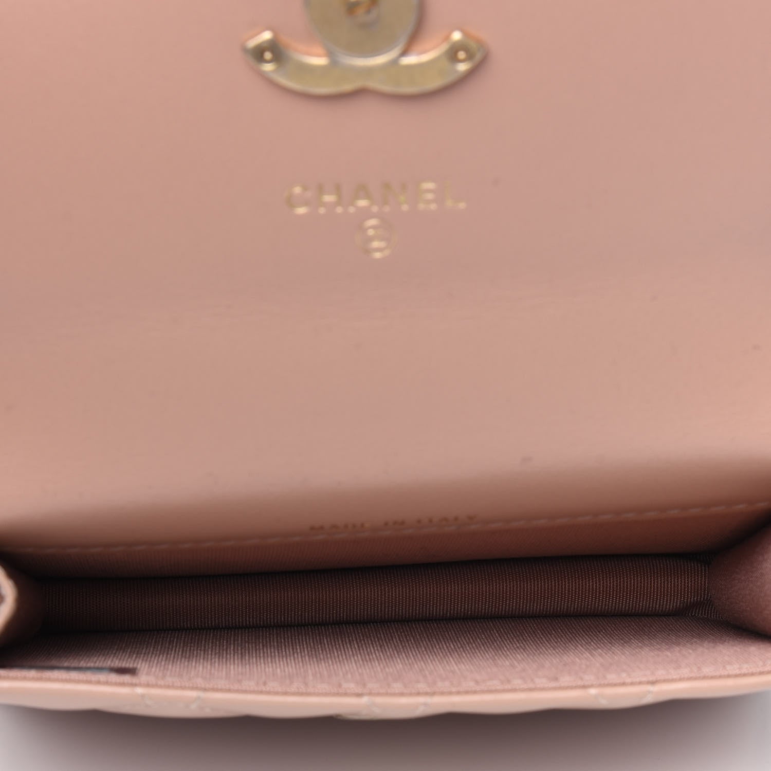 Chanel Calfskin Quilted Perfect Fit Coin Purse With Chain Beige 3 of 4