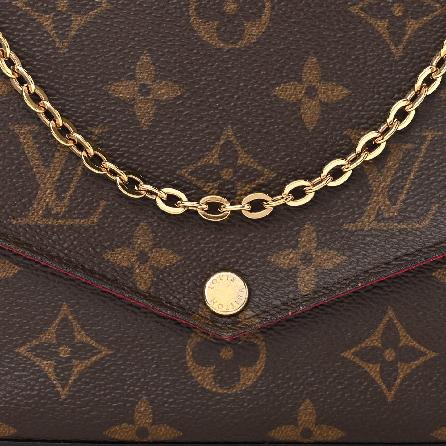 Monogram Pochette Felicie Chain Wallet Fuchsia