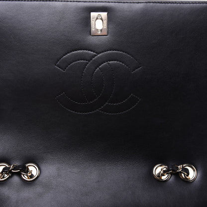 Chanel Calfskin Chevron Quilted Medium Statement Flap Black 10 of 17