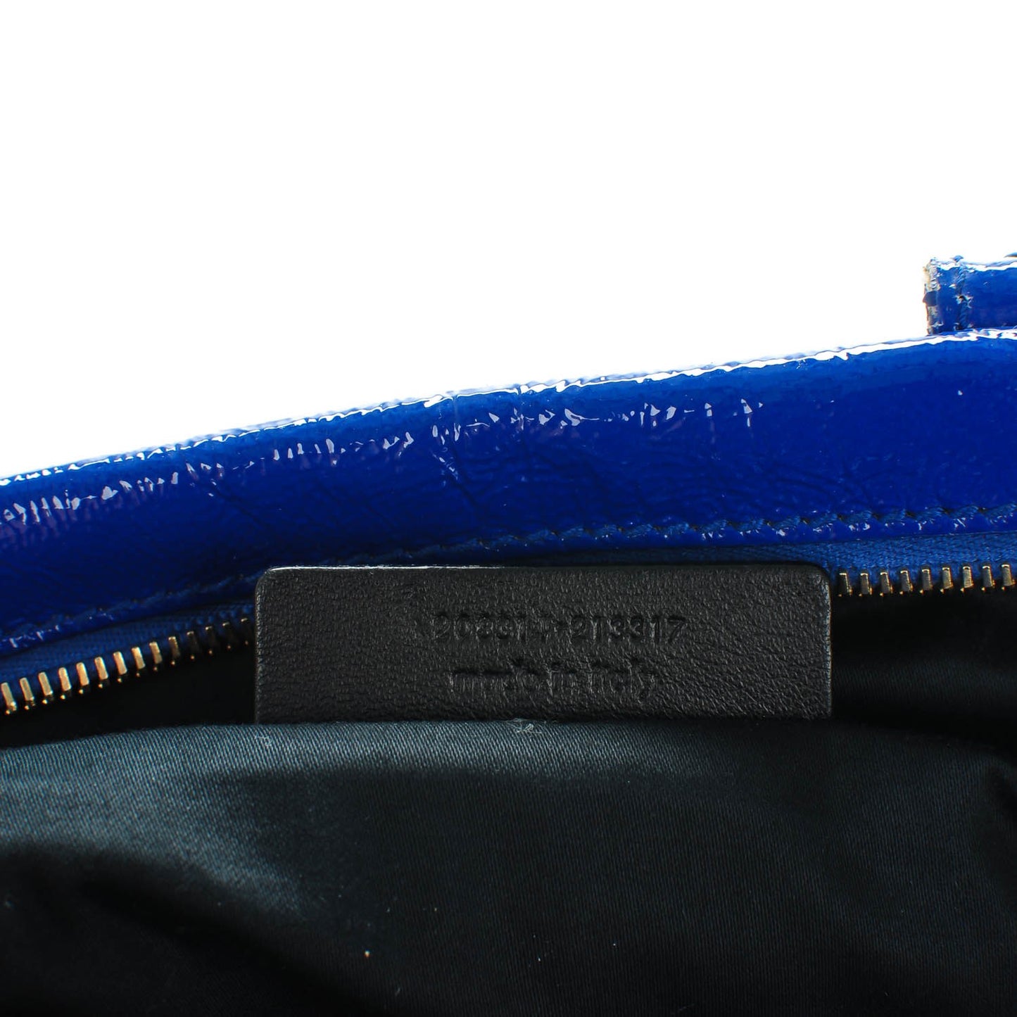 Textured Patent Medium Easy Sac Majorelle Blue