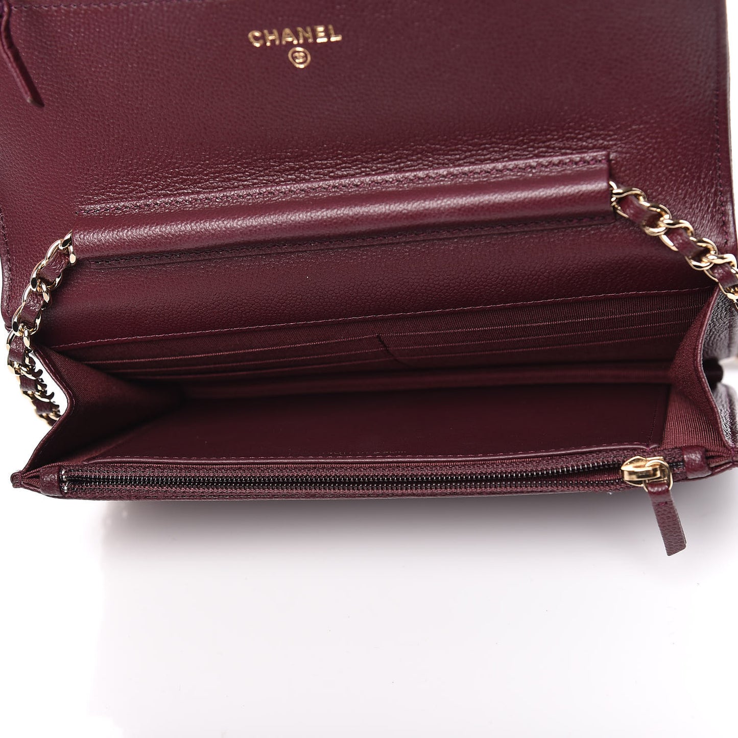 Caviar Quilted Boy Wallet On Chain WOC Dark Purple