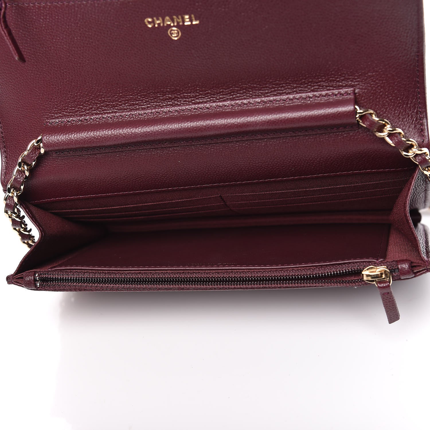 Chanel Caviar Quilted Boy Wallet On Chain WOC Dark Purple 5 of 11