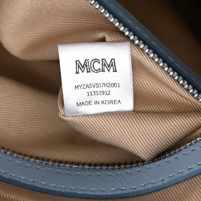 MCM Visetos Original Medium Pouch Light Blue Red 7 of 12