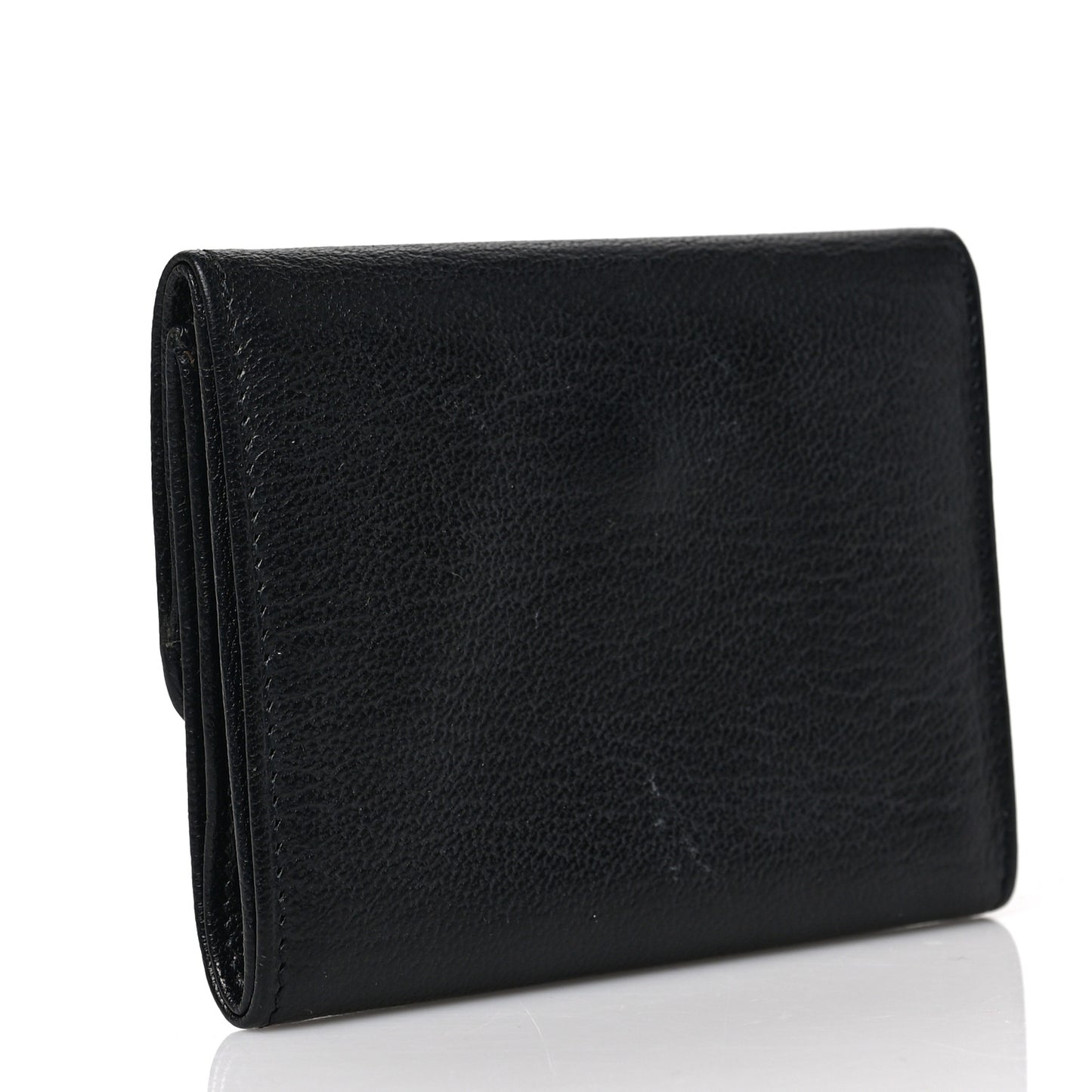 Goatskin CC Flap Card Holder Black