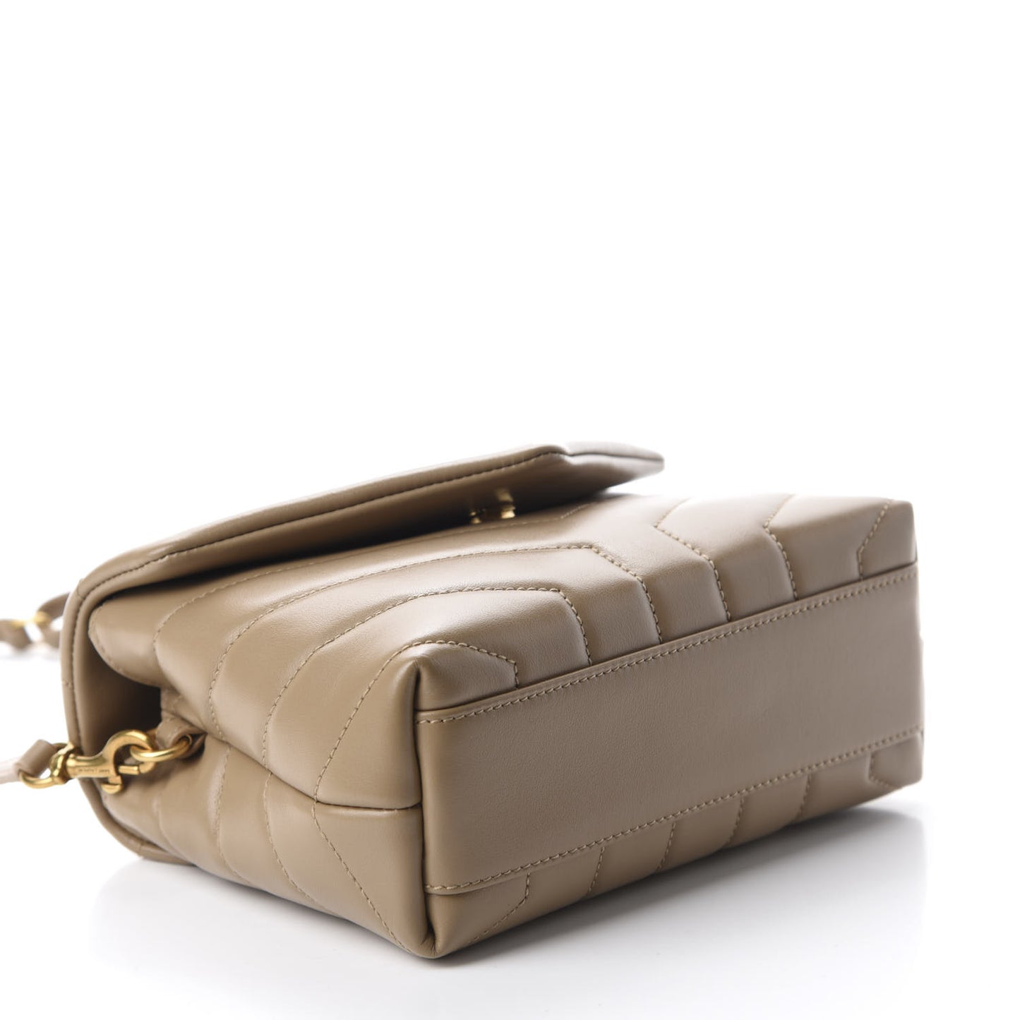 Calfskin Y Quilted Monogram Toy Loulou Crossbody Bag Latte