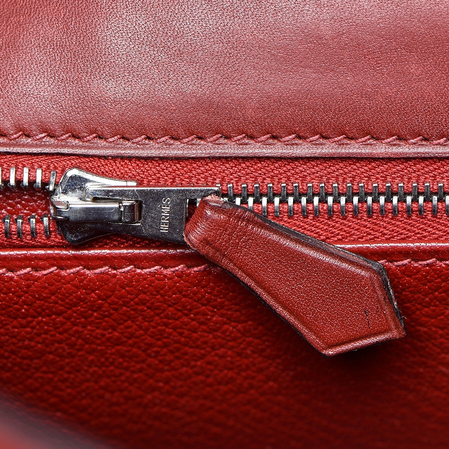 Hermes Barenia Sellier Waffle Kelly 35 Rouge H 14 of 34