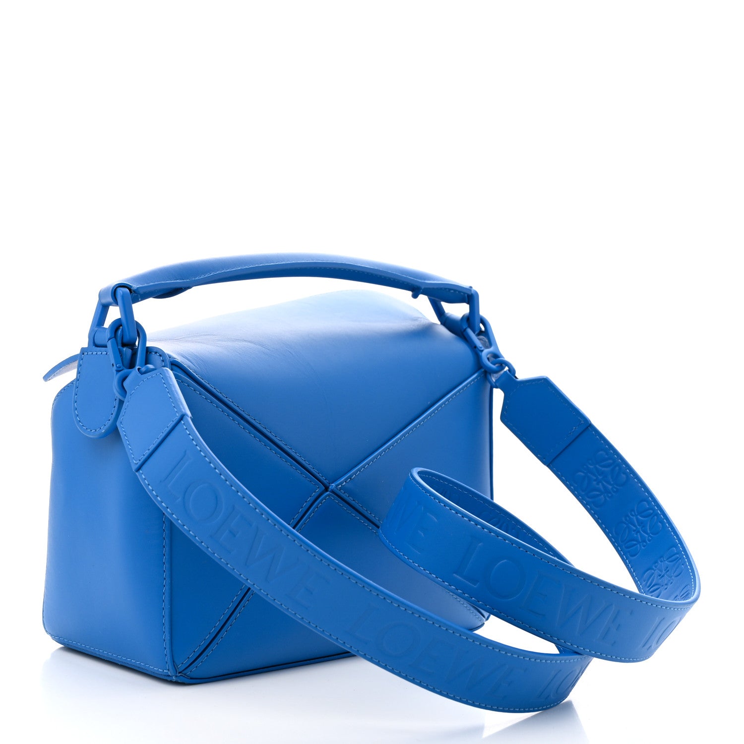 Loewe Satin Calfskin Small Puzzle Bag Scuba Blue 1676790