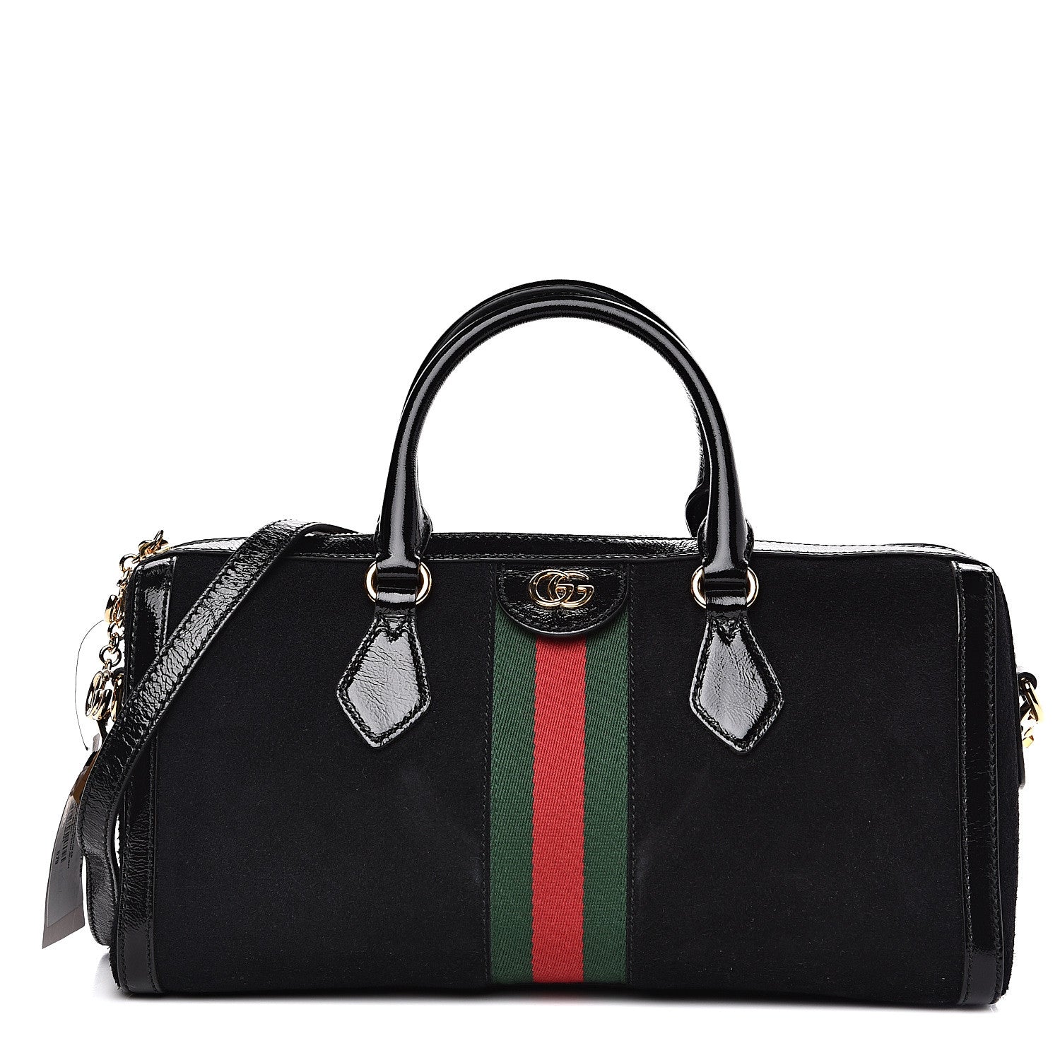 Gucci Suede Patent GG Web Medium Ophidia Boston Black 1 of 11