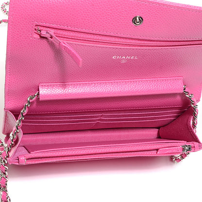 Chanel Caviar Quilted Wallet On Chain WOC Dark Pink 6 of 9