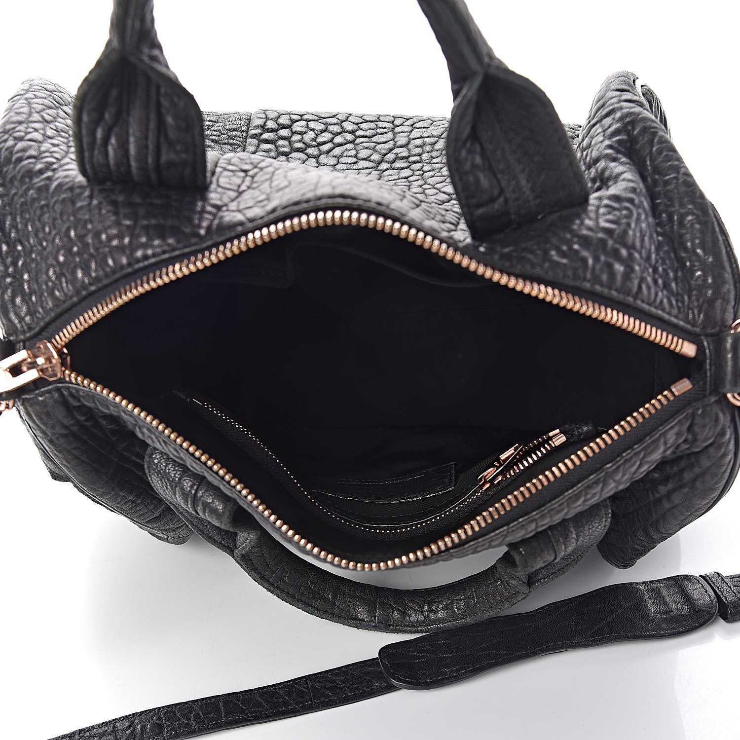 Alexander Wang Pebbled Lambskin Rocco Black Rose Gold Hardware 5 of 11
